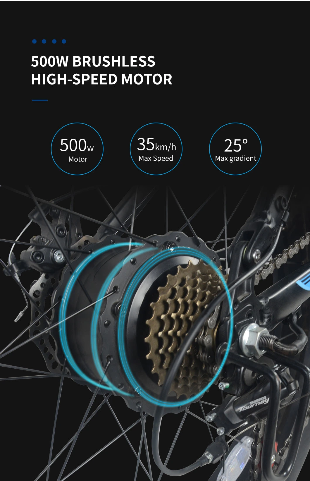 500W 26&prime;&prime; Fat Tire Electric Fat Bike Folding Bike