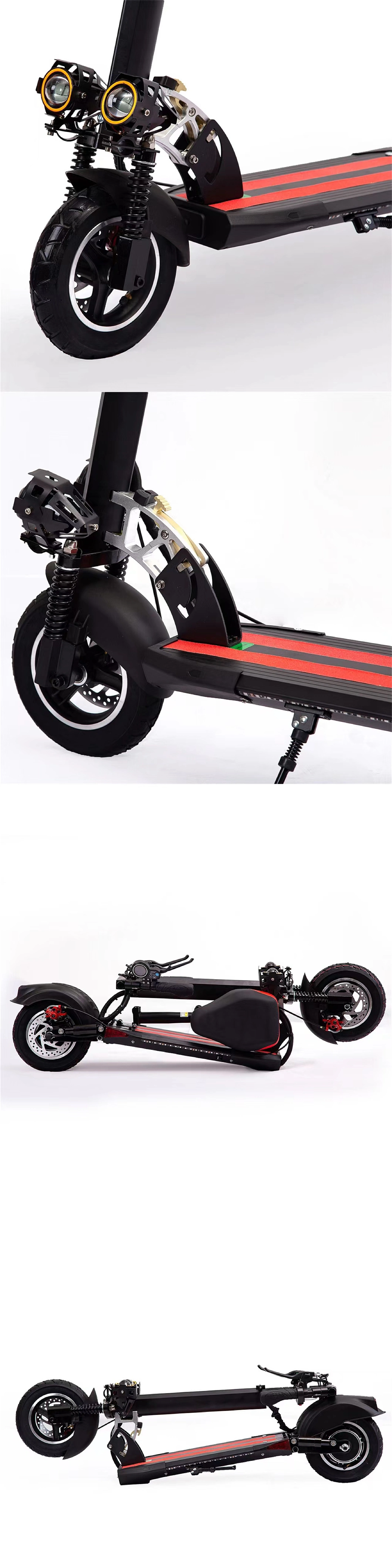 Portable Folding Mini Bike Front and Rear Shock Absorption Adult Double Lamp Electric Scooter